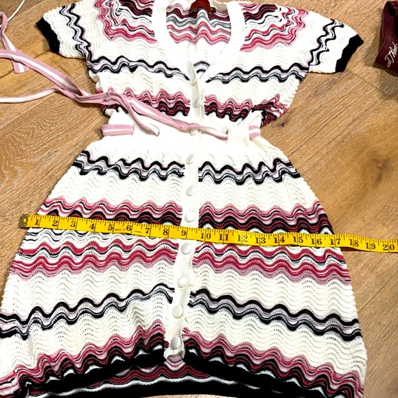 BEAUTIFUL MISSONI White pink and black dress with buttons Size 4 - Picture 7 of 9